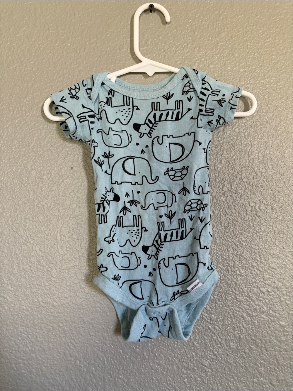 Baby Blue Animal Print One-Piece Bodysuit